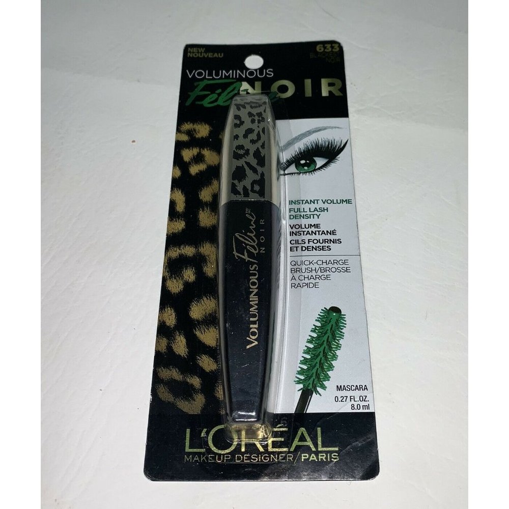 L'Oreal Paris Voluminous Feline Full Lashes Mascara Long Lash Blackest 633 Black